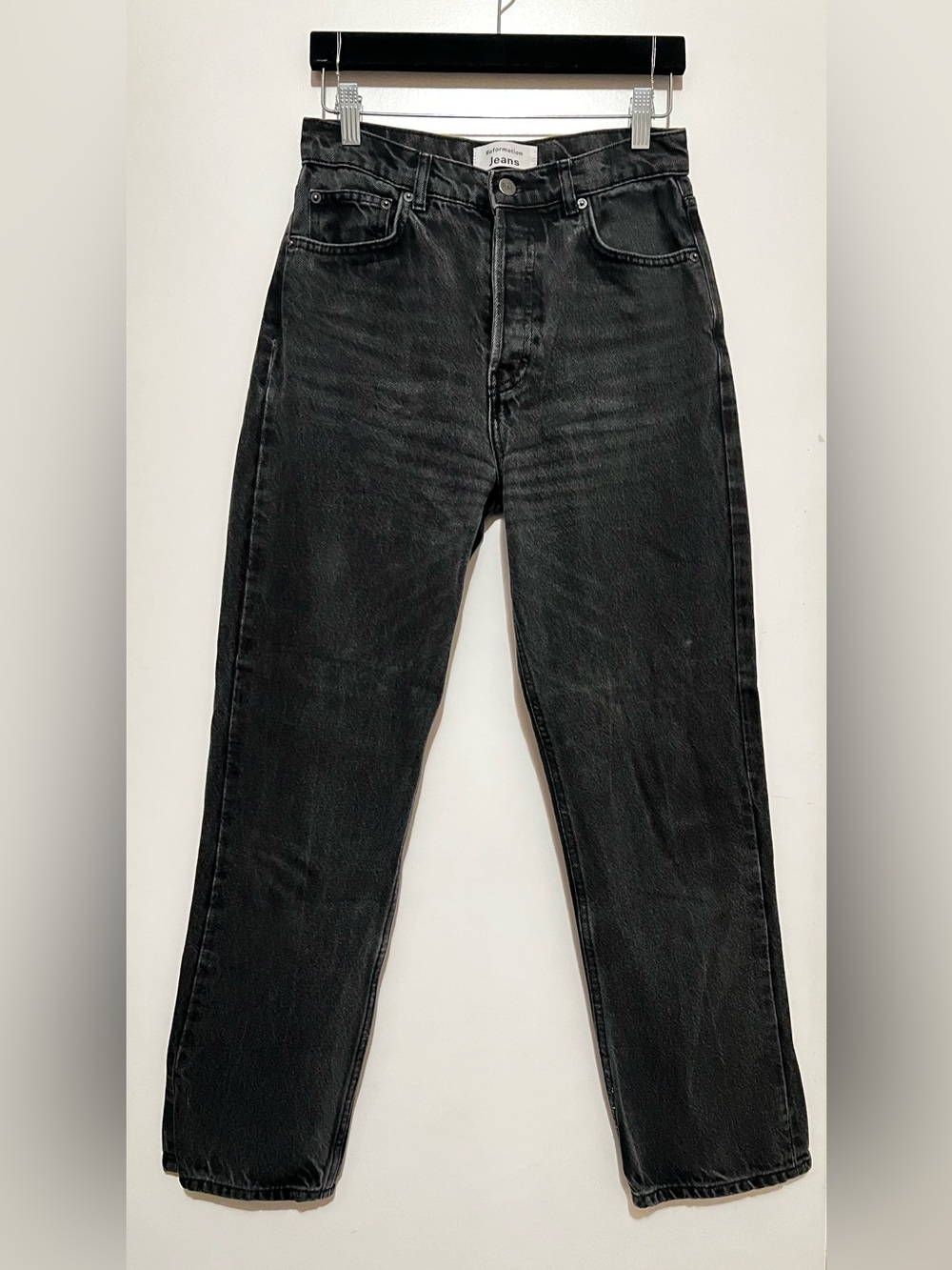 Reformation Dark Gray Straight Leg Jeans